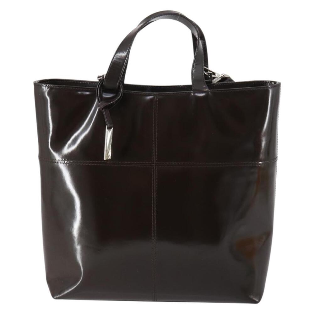 GUCCI Hand Bag Patent leather 2way Brown Auth ep11132 - Picture 13 of 16